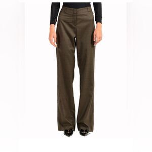 Hugo Boss Wool Cashmere Angora Blend High Rise Wide Leg Pants